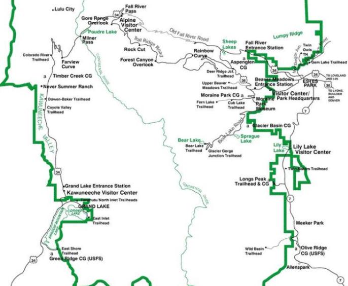 Rocky Mountain National Park map